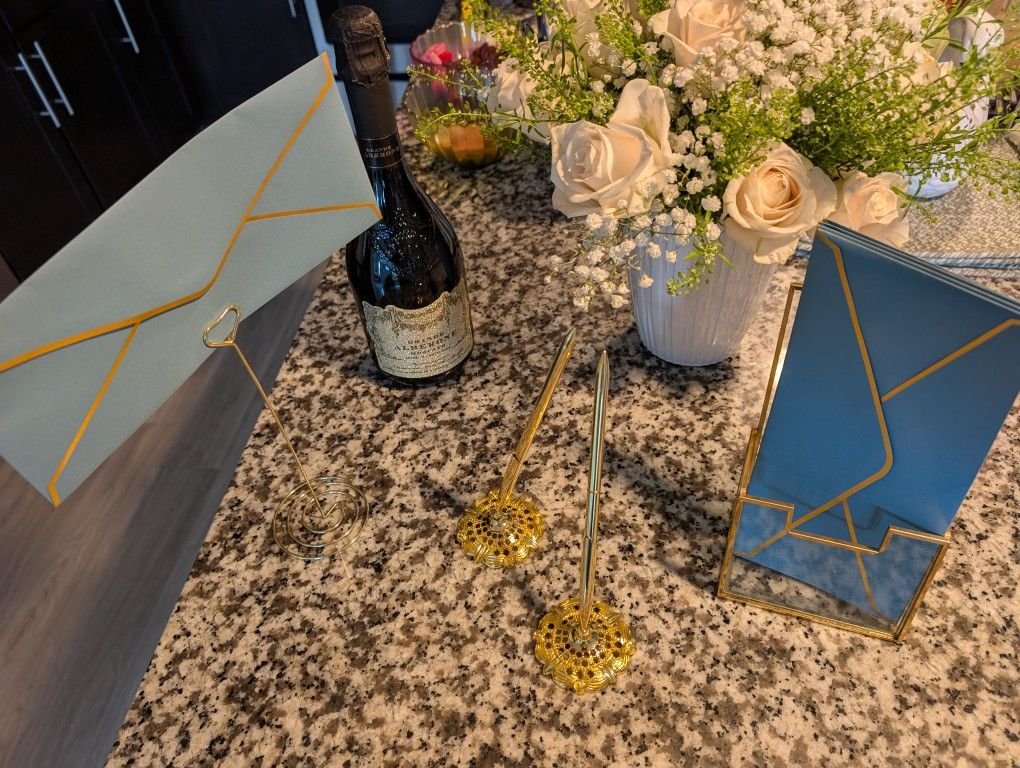 Wedding Brochure Holder and Pens
