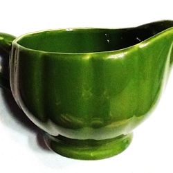 

Creamer pitcher, green, 3" x 3.5" diameter--