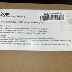 4 mirrors with stickers on the back