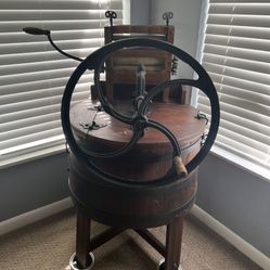 Antique mid-1800s all wood and cast-iron hand. Crank washing machine with ringer. Excellent condition must see to appreciate.