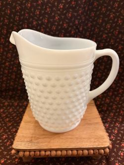 Vintage milk glass pitcher