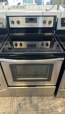 Whirlpool Stainless Electric Stove with Glass Top