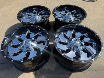 FREE DELIVERY (4) Fuel D574 Cleaver 20x10 6x135/6x5.5" -18mm CHROME BLK Wheels Rims 20" Inch