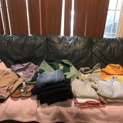 Clothes For Woman Size Large 30 Items $40 Obo Mix Of Everything Tops Blouses Shoes Sweaters Jackets Shirts 