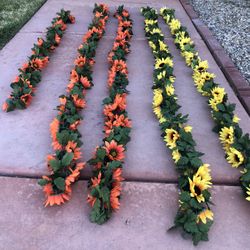 Yellow and Orange Sunflower Garland Strands