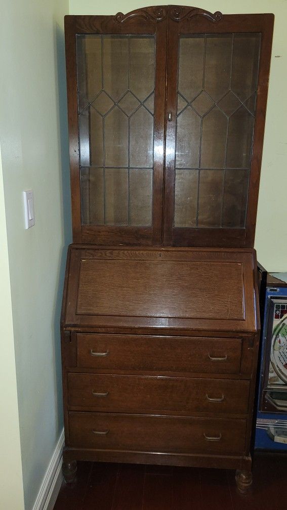 Antique Wooden Secretary Desk (WWII Era)