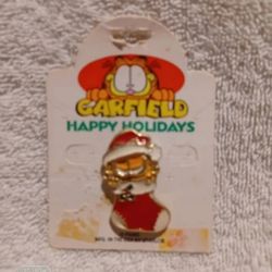 Vintage Garfield christmas happy holidays pin # 2