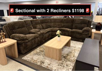 New Sectional with 2 Recliners