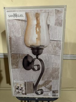 Brand New Wall Sconces Set 2-Pc. with Hurricane Glasses