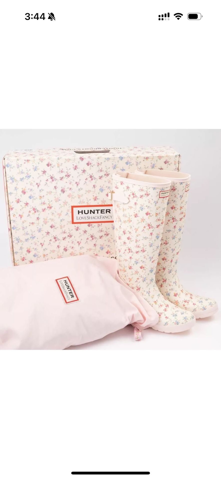 Love Shack Fancy x Hunter Boot Original Tall Rain Boot Sunrise Patchwork size 7