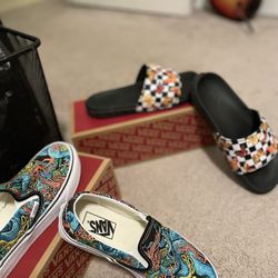 Women’s Vans slip ons & Vans Slides (Sold Together)