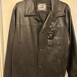 Coat Men’s Leather Black. New