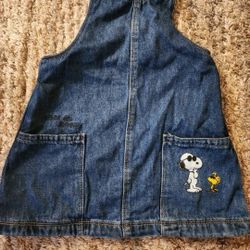 Zara Snoopy Denim overall dress 4-5 Years