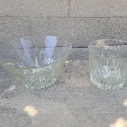 Vintage Crystal Glass Serving Bowls