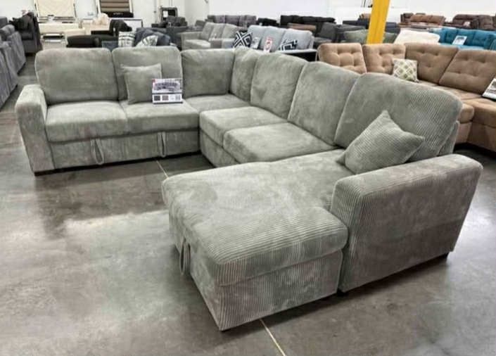 New Sleeper Sectional Couch With Storage / Free Delivery