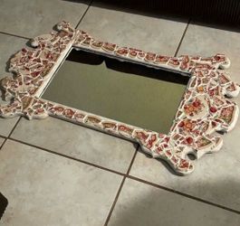 Vintage Mosaic Flower Mirror