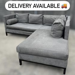Gorgeous Custom Dark Gray/Grey 2 Piece Sectional Couch Sofa - 🚚 DELIVERY AVAILABLE 