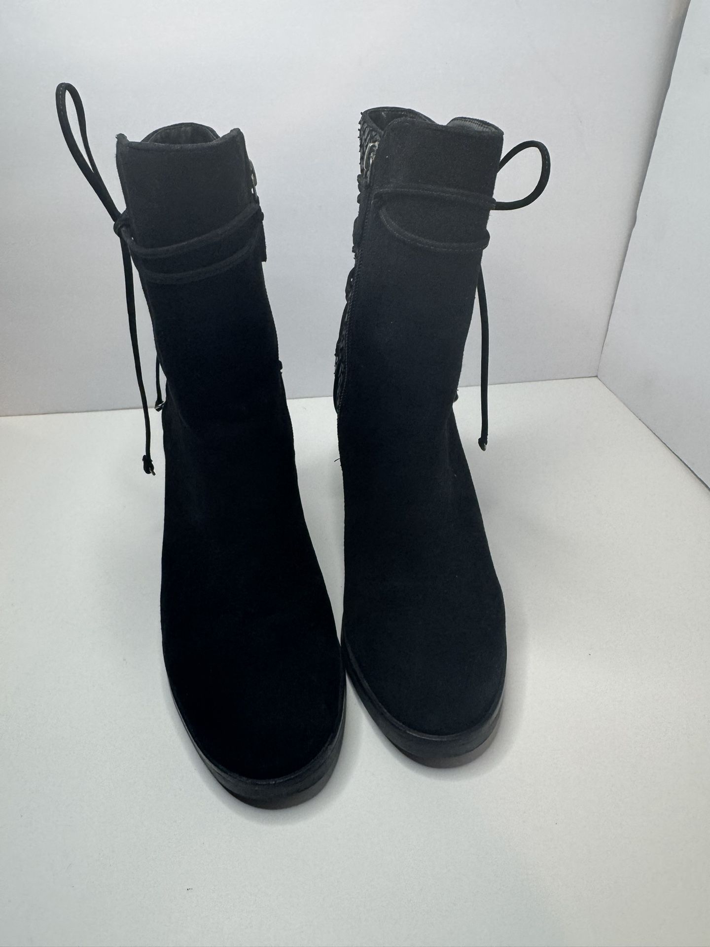 Johnston &Murphy Black Suede Leather Boots Size 8M