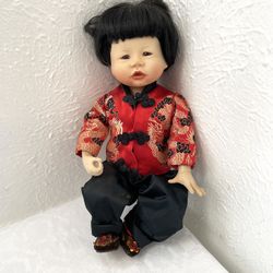 Edwin M. Knowles "Chen" A Little Boy of China Porcelain Doll 12”