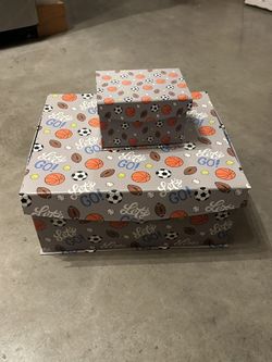 Grey Sport themed Storage Boxes