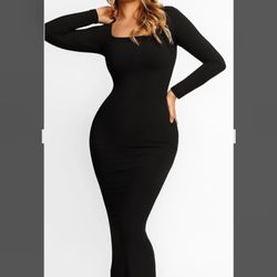 Black Long Sleeve Shapeware Dress