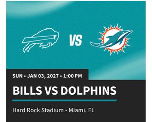 2 tickets Bills vs Dolphins with parking pass