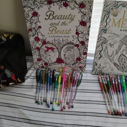Adult Coloring Lot Each One is 10 Comes With gel Pens 