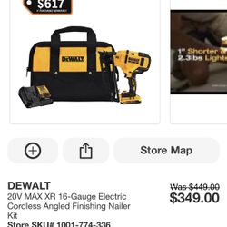 DeWalt 20V Max 16ga Angled Finishing Nailer 