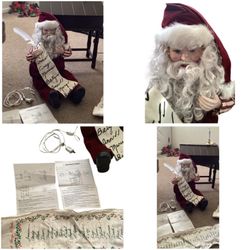 Rare! Vintage XL Moving  3’ Santa At Lighted Desk