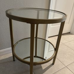 Glass And Mirror End Table