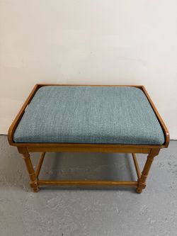 Wood Bench with Upholstered Seat