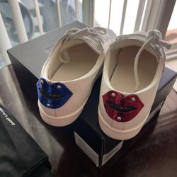 SAINT LAURENT LIP WHITE SNEAKERS SZ 36