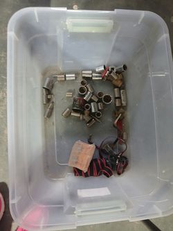 Assortment of various sized mechanic sockets