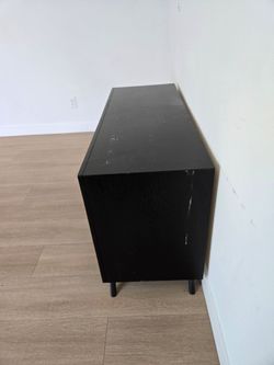 Black Wood Dresser with Metal Legs