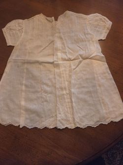 White vintage hand made infant dress