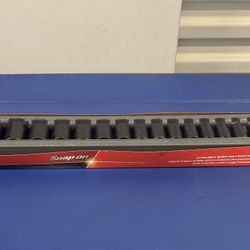 Snap-on Tools 15 pc 1/2" Drive 6-Point Metric Flank Drive® Shallow Impact Socket Set (10–24 mm)