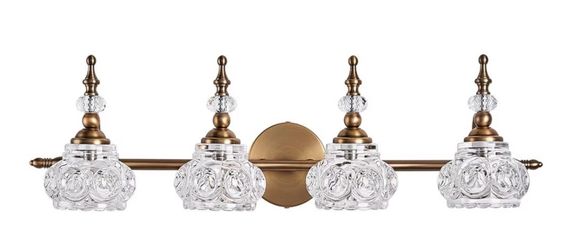 (Brand New in Box)  Vintage Bathroom Light Fixtures 4 Light Vanity Lighting Fixtures Brass Bathroom Vanity Light /A10-WS-5650