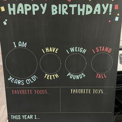Baby Birthday Chalkboard 