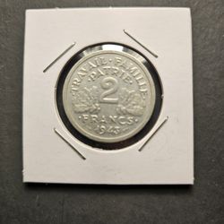 1943 france 2 alumniun coin