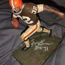 Jim Brown Signed Autograph NFL McFarlane Cleveland Browns Auto 