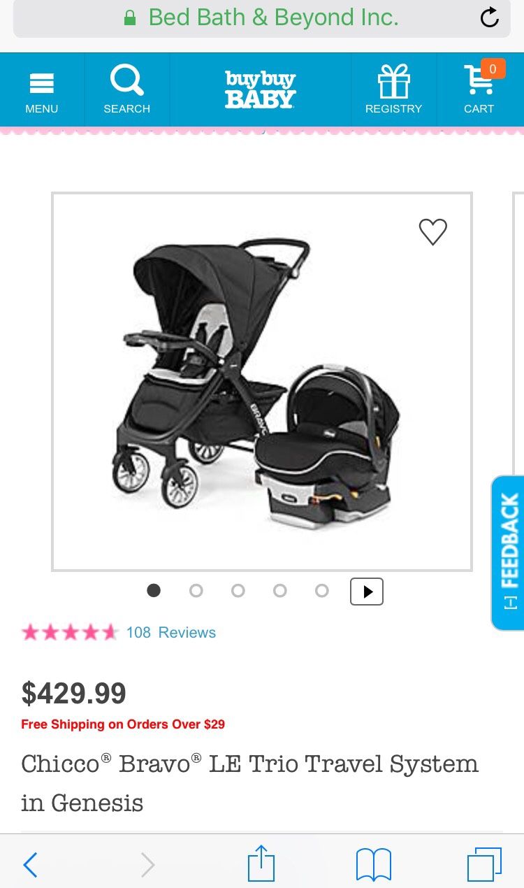 car seat/stroller/base Chicco Bravo Le Trio travel system