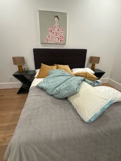 Queen size bed frame and mattress