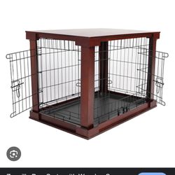 Dog Crate Kennel With Wooden Cover 
