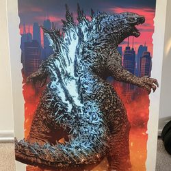 Out of Print RARE Godzilla Displate Metal Poster  Wall Art 18.9”x26.5” (Large)