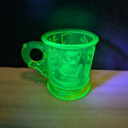Vintage Uranium Glass Children's Glass