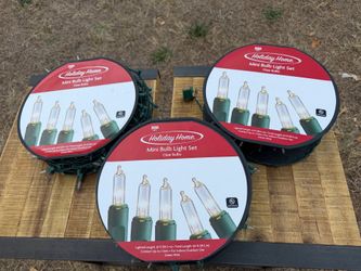 Lot of 3 Holiday Home 300-Light Mini Bulb Light Sets (Bundle)