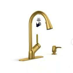 Kohler Setra Single-Handle Touchless Pull-Down Sprayer Kitchen Faucet Vibrant Brushed Moderne Brass