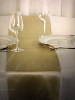 Table Runner 12 And 100 Chair Sashes New Champagne Color
