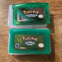 Pokemon Emerald + Leaf green  GBA New Print With High Quality 