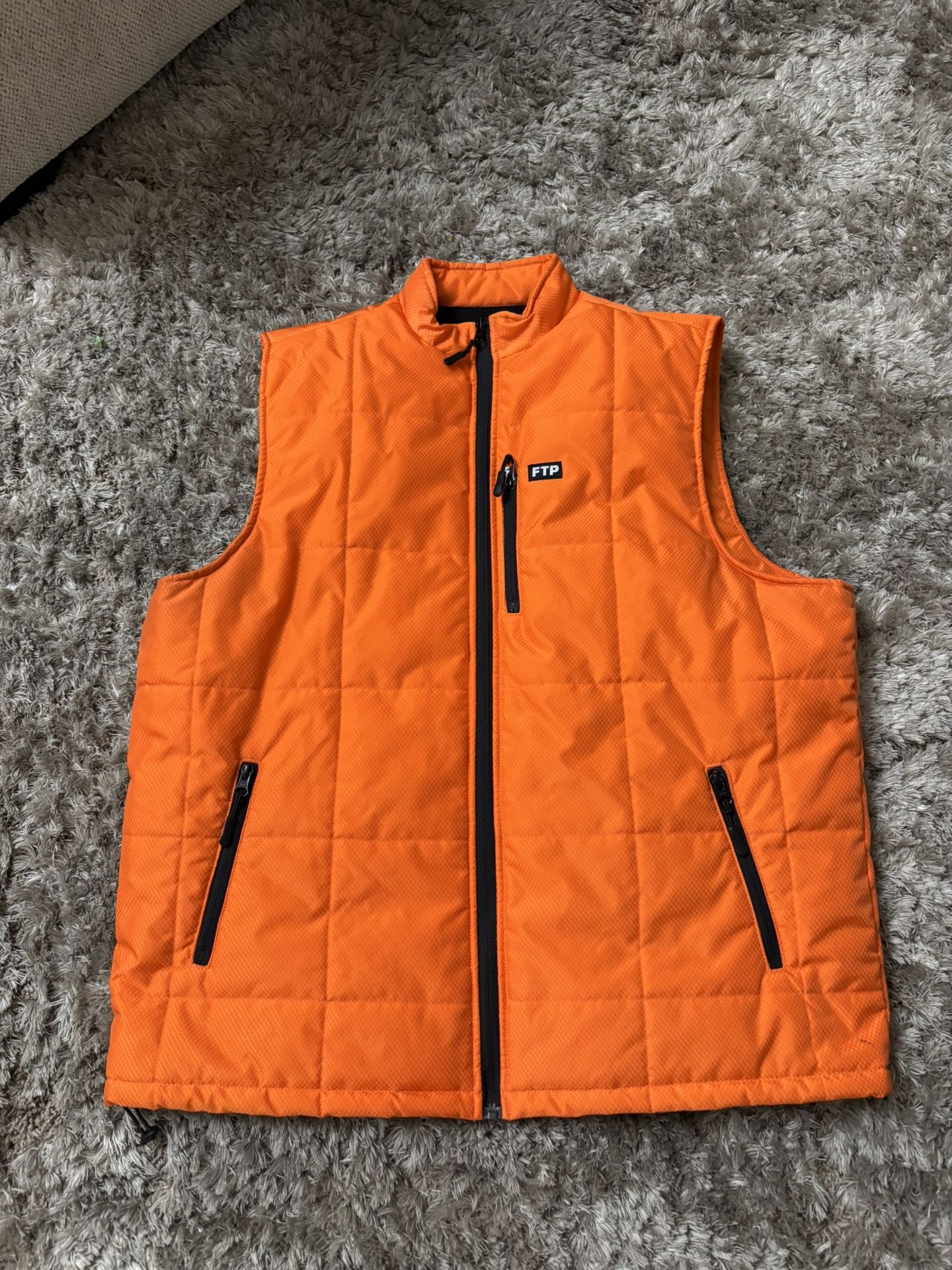 FTP Orange Puffer Vest Size XL